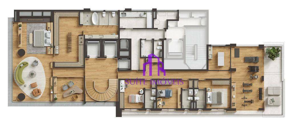 Apartamento à venda com 4 quartos, 362m² - Foto 1