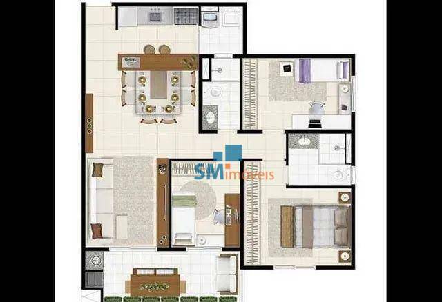 Apartamento à venda com 3 quartos, 86m² - Foto 2