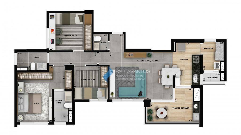 Apartamento à venda com 3 quartos, 106m² - Foto 7