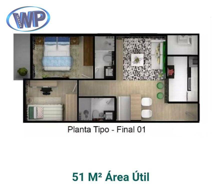 Apartamento à venda com 2 quartos, 51m² - Foto 9