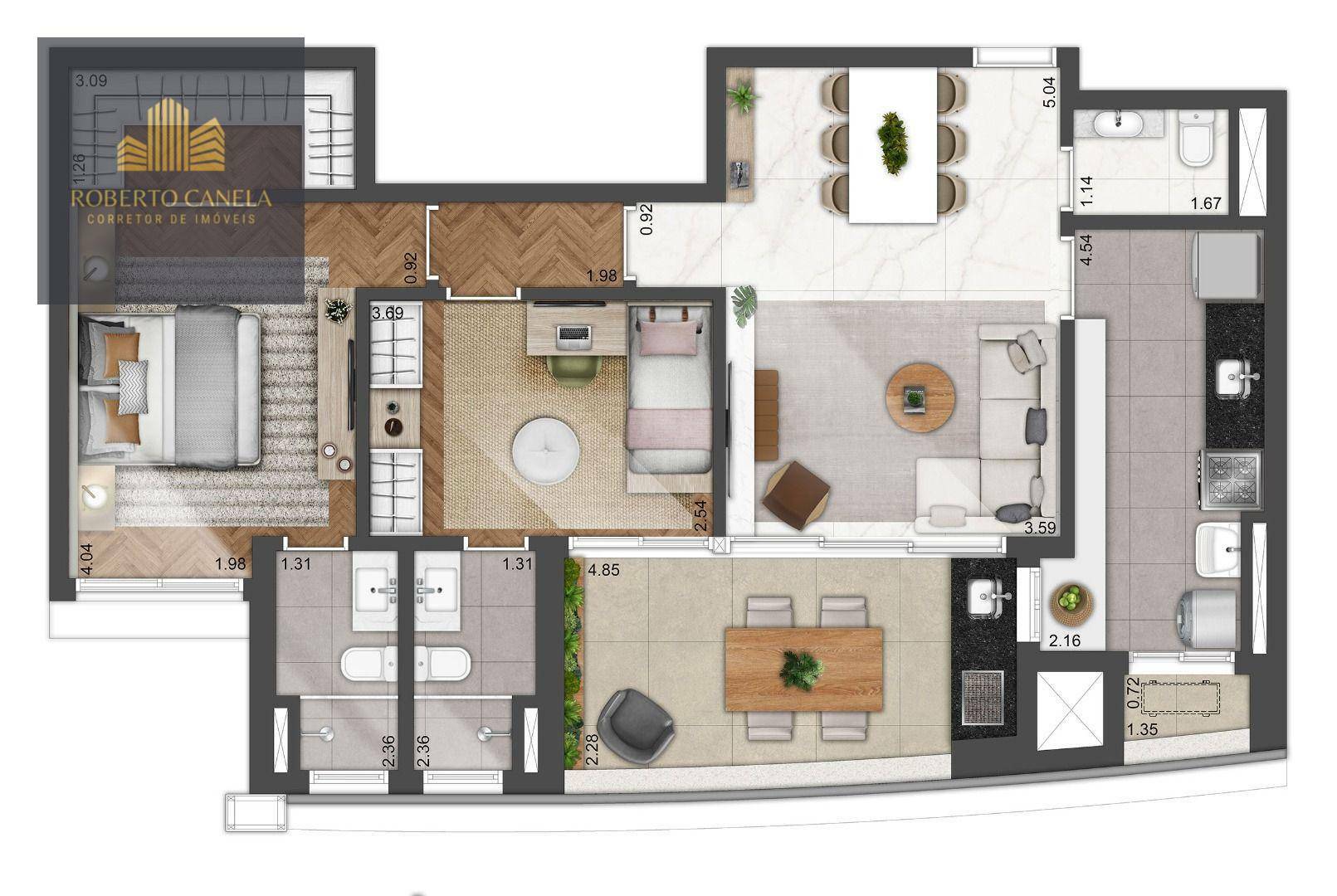 Apartamento à venda com 3 quartos, 95m² - Foto 3