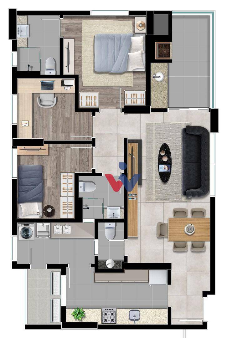 Apartamento à venda com 3 quartos, 95m² - Foto 7