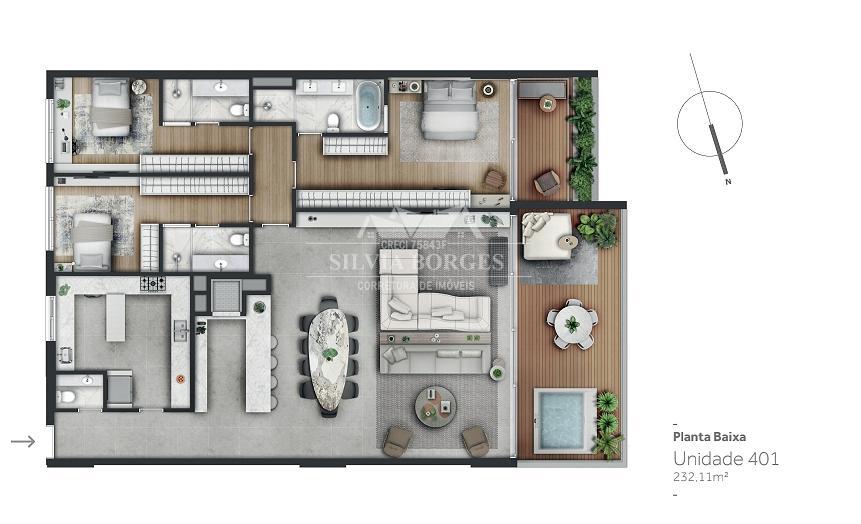 Apartamento à venda com 3 quartos, 220m² - Foto 15