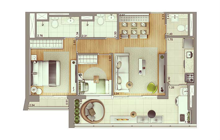 Apartamento à venda com 2 quartos, 75m² - Foto 7