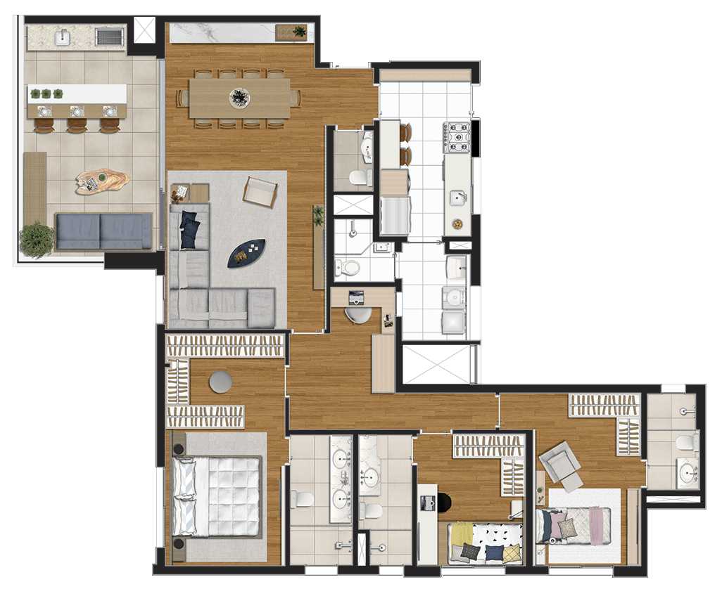 Apartamento à venda com 3 quartos, 152m² - Foto 4