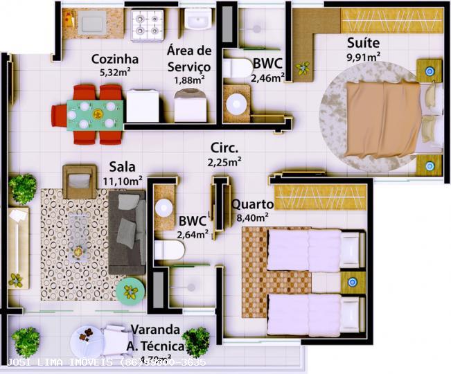 Apartamento à venda com 3 quartos, 70m² - Foto 5