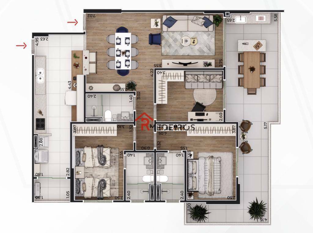 Apartamento à venda com 3 quartos, 125m² - Foto 22