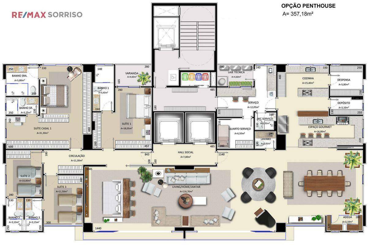 Apartamento à venda com 3 quartos, 180m² - Foto 4