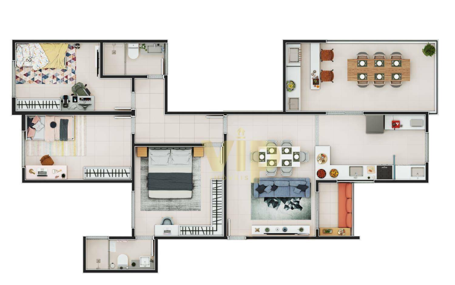 Apartamento à venda com 3 quartos, 111m² - Foto 2