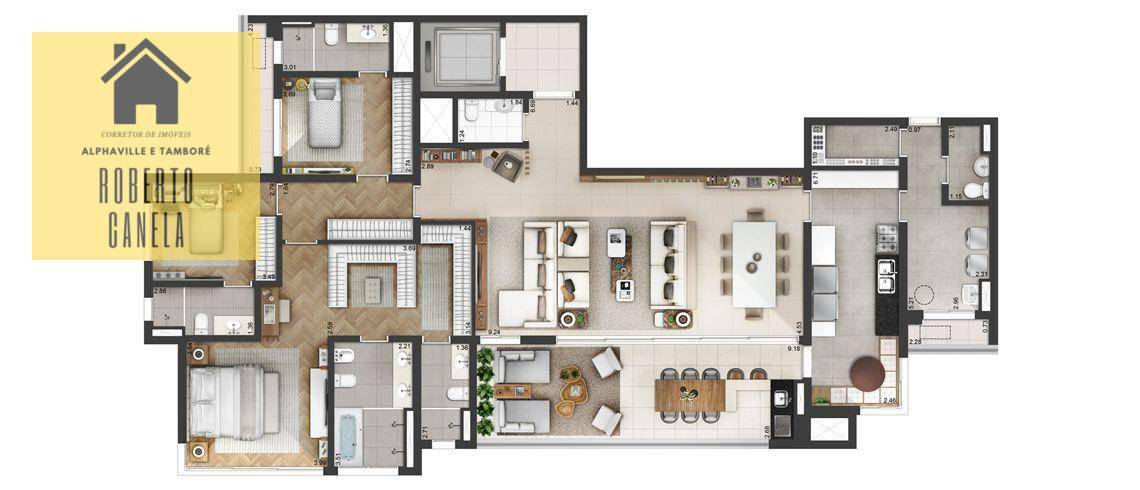 Apartamento à venda com 4 quartos, 228m² - Foto 2