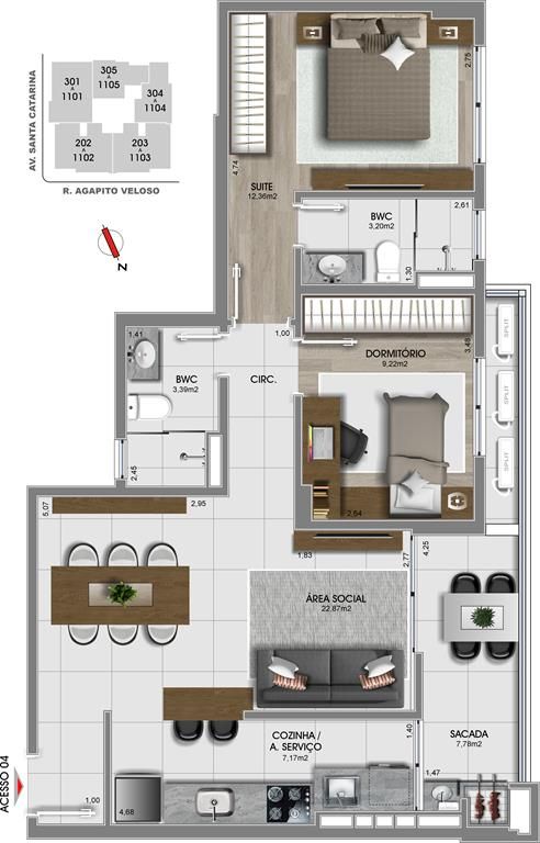 Apartamento à venda com 2 quartos, 76m² - Foto 16