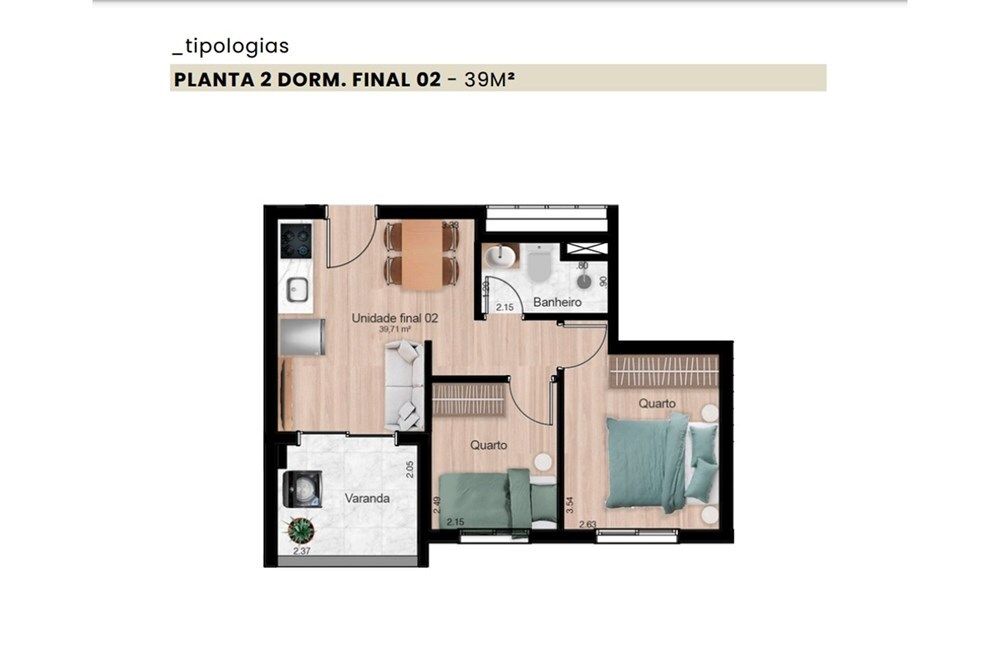 Apartamento à venda com 2 quartos, 30m² - Foto 2