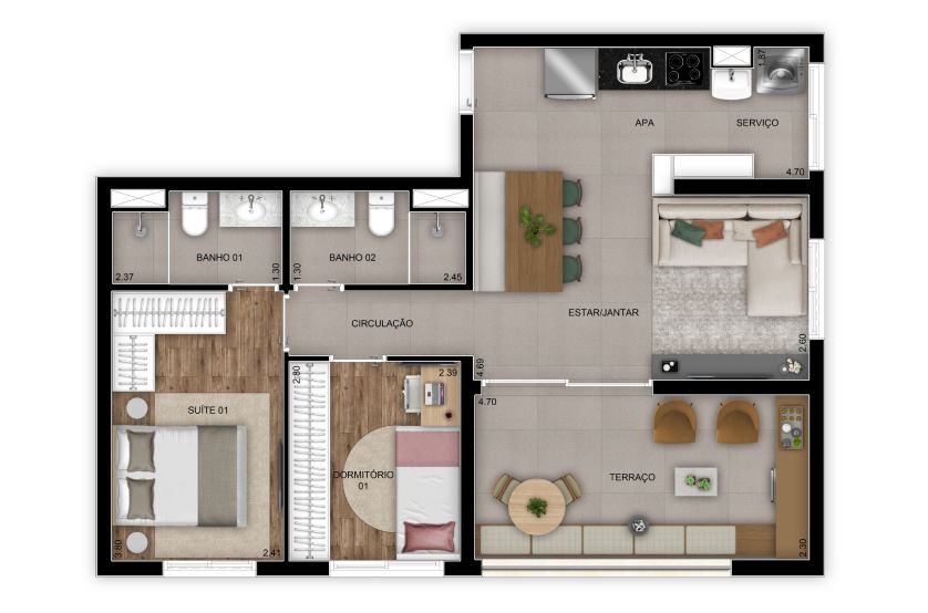 Apartamento à venda com 3 quartos, 102m² - Foto 46