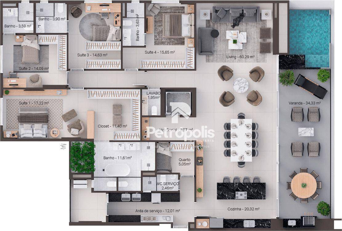 Apartamento à venda com 4 quartos, 290m² - Foto 20