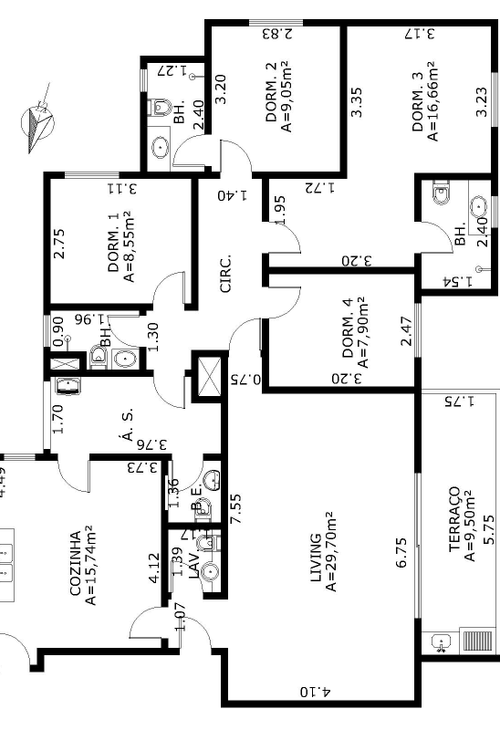 Apartamento à venda com 4 quartos, 142m² - Foto 3