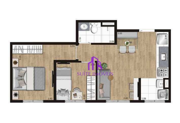 Apartamento à venda com 2 quartos, 35m² - Foto 6