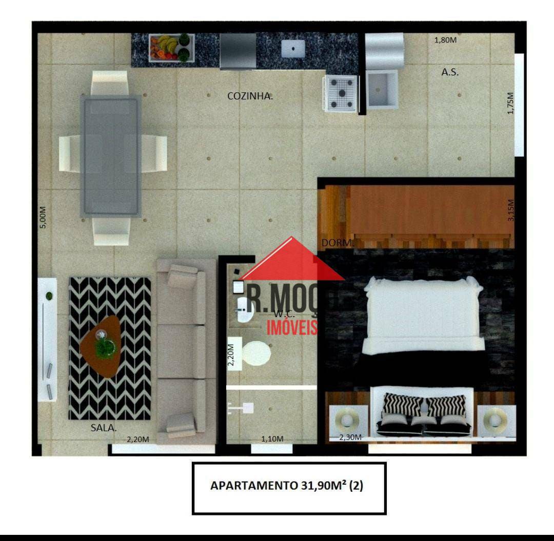 Apartamento à venda com 3 quartos, 43m² - Foto 4