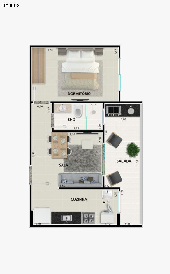 Apartamento à venda com 1 quarto, 40m² - Foto 5