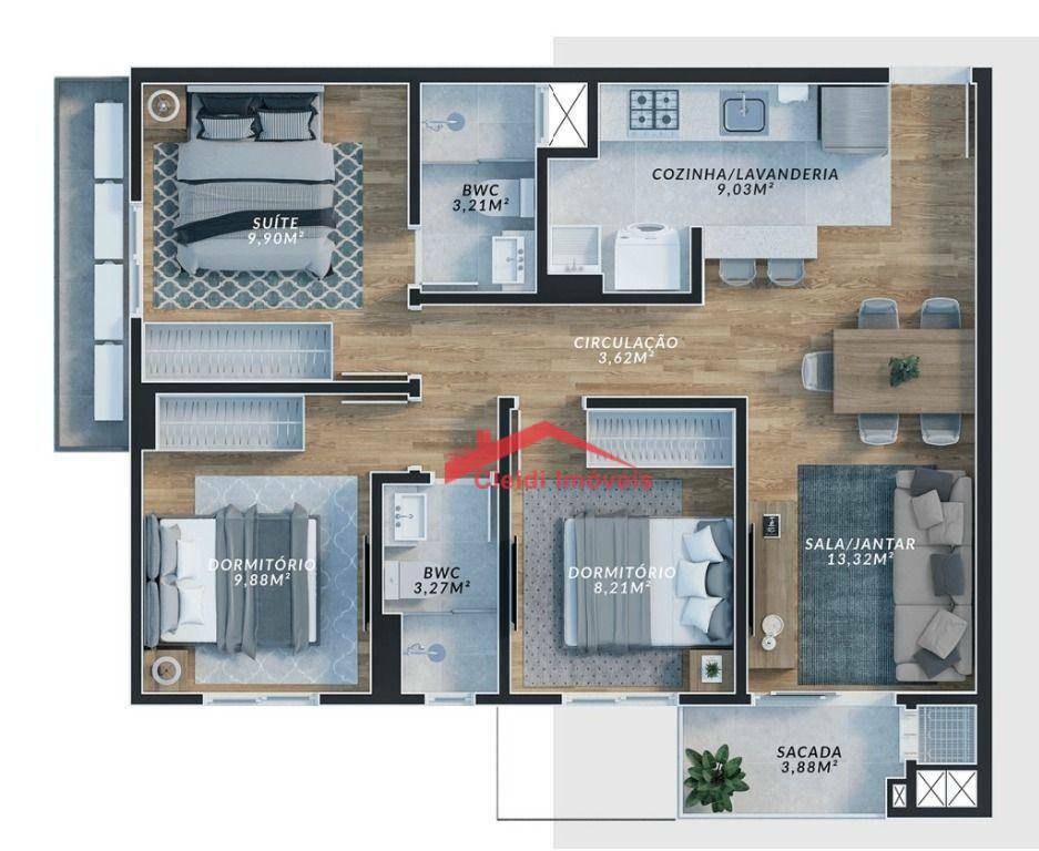 Apartamento à venda com 3 quartos, 64m² - Foto 16