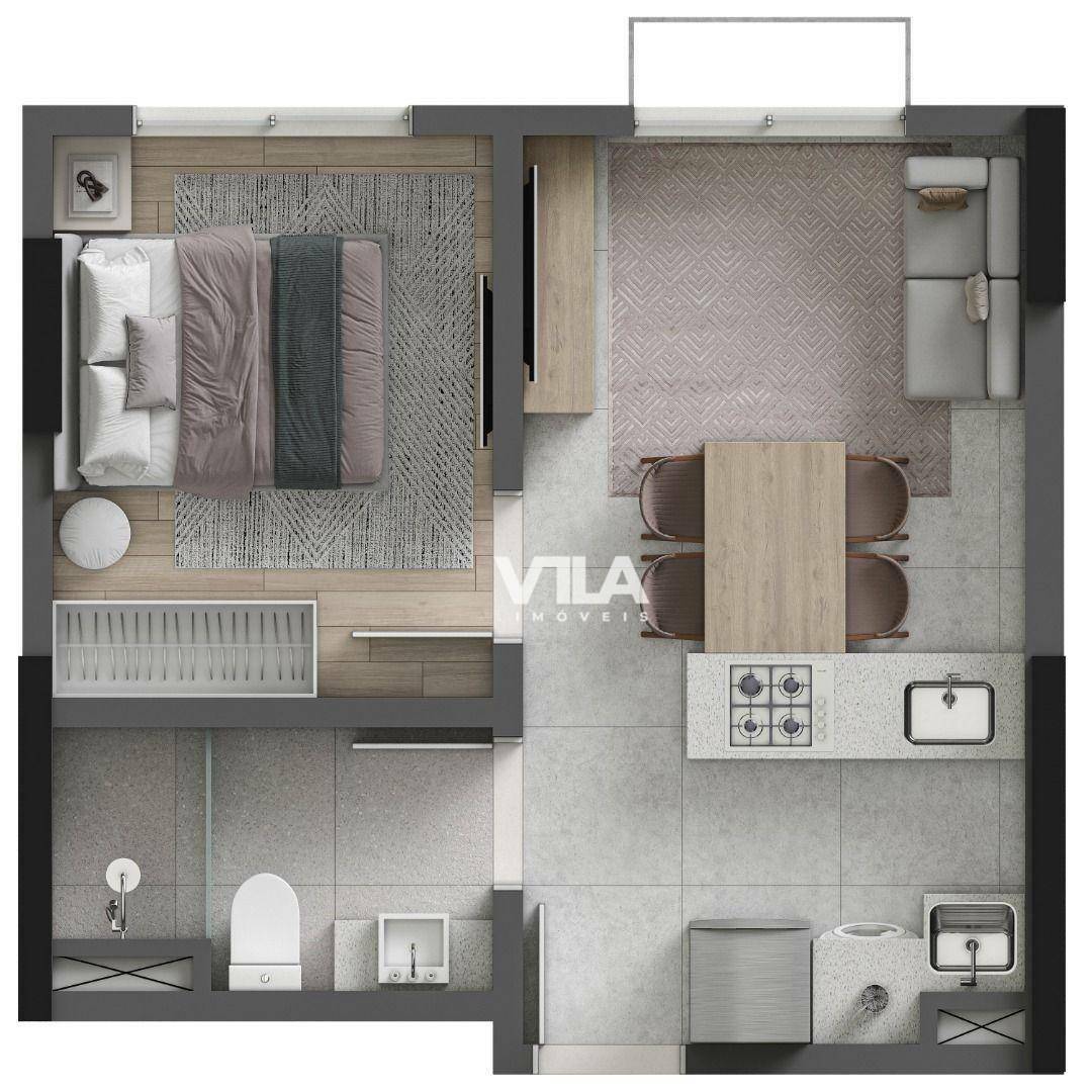 Apartamento à venda com 1 quarto, 31m² - Foto 3