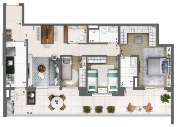 Apartamento à venda com 3 quartos, 103m² - Foto 6