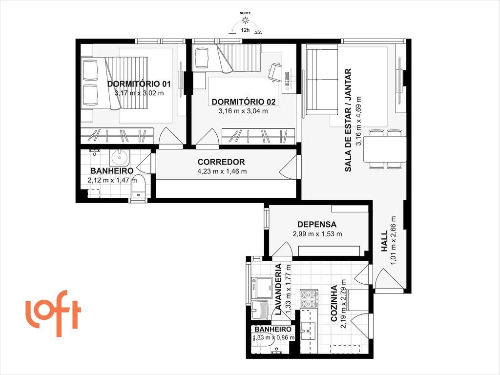 Apartamento à venda, 72m² - Foto 1