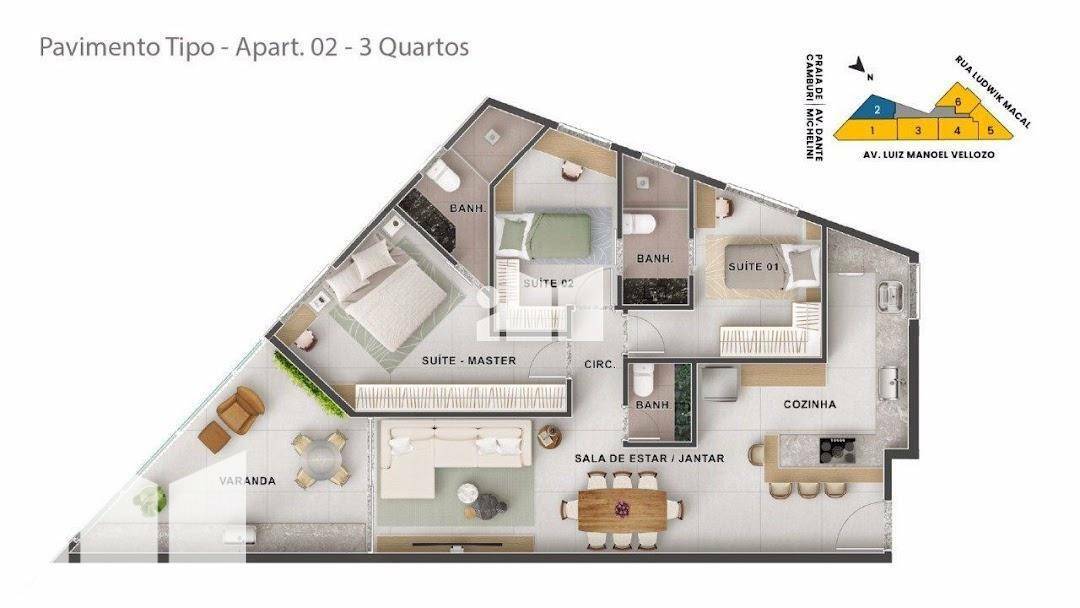 Apartamento à venda com 3 quartos, 101m² - Foto 5