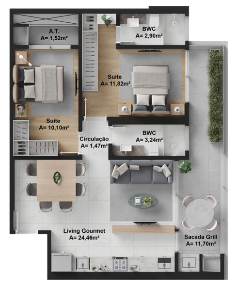 Apartamento à venda com 2 quartos, 116m² - Foto 15