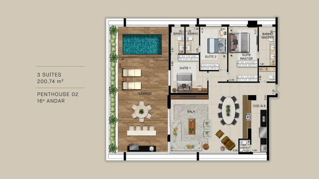 Apartamento, 3 quartos, 200 m² - Foto 35