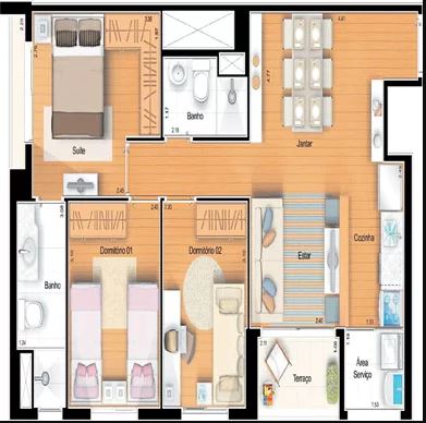 Apartamento à venda com 3 quartos, 64m² - Foto 5