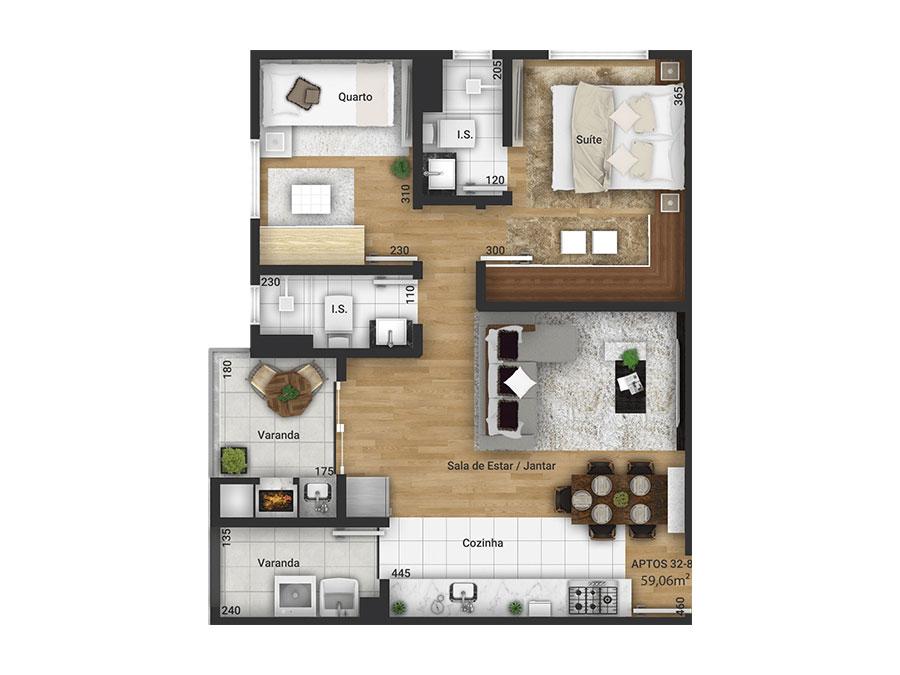 Apartamento à venda com 2 quartos, 62m² - Foto 11