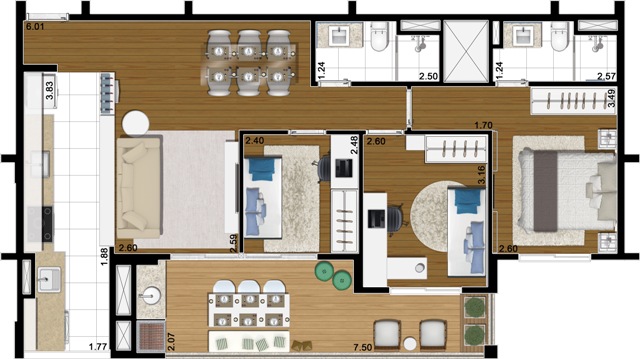 Apartamento à venda com 3 quartos, 83m² - Foto 8