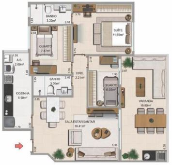 Apartamento à venda com 3 quartos, 8824m² - Foto 8