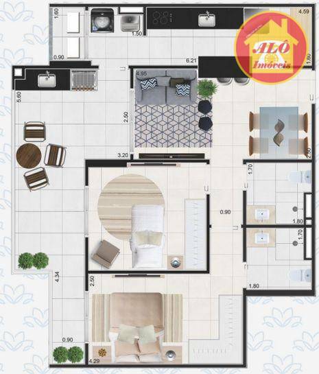 Apartamento à venda com 2 quartos, 77m² - Foto 8