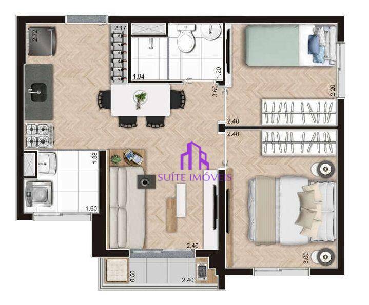 Apartamento à venda com 2 quartos, 38m² - Foto 4