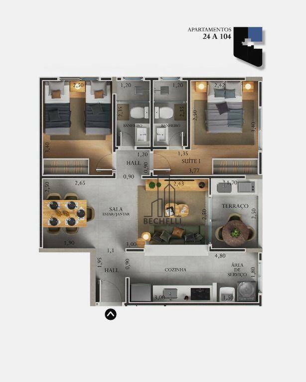 Apartamento à venda com 2 quartos, 62m² - Foto 8