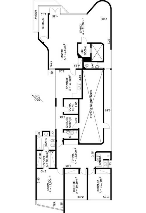 Apartamento à venda com 3 quartos, 187m² - Foto 2