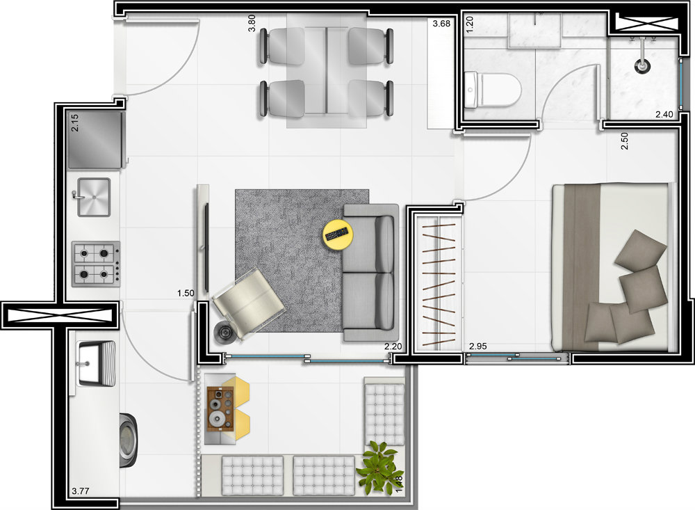 Apartamento à venda com 1 quarto, 34m² - Foto 6