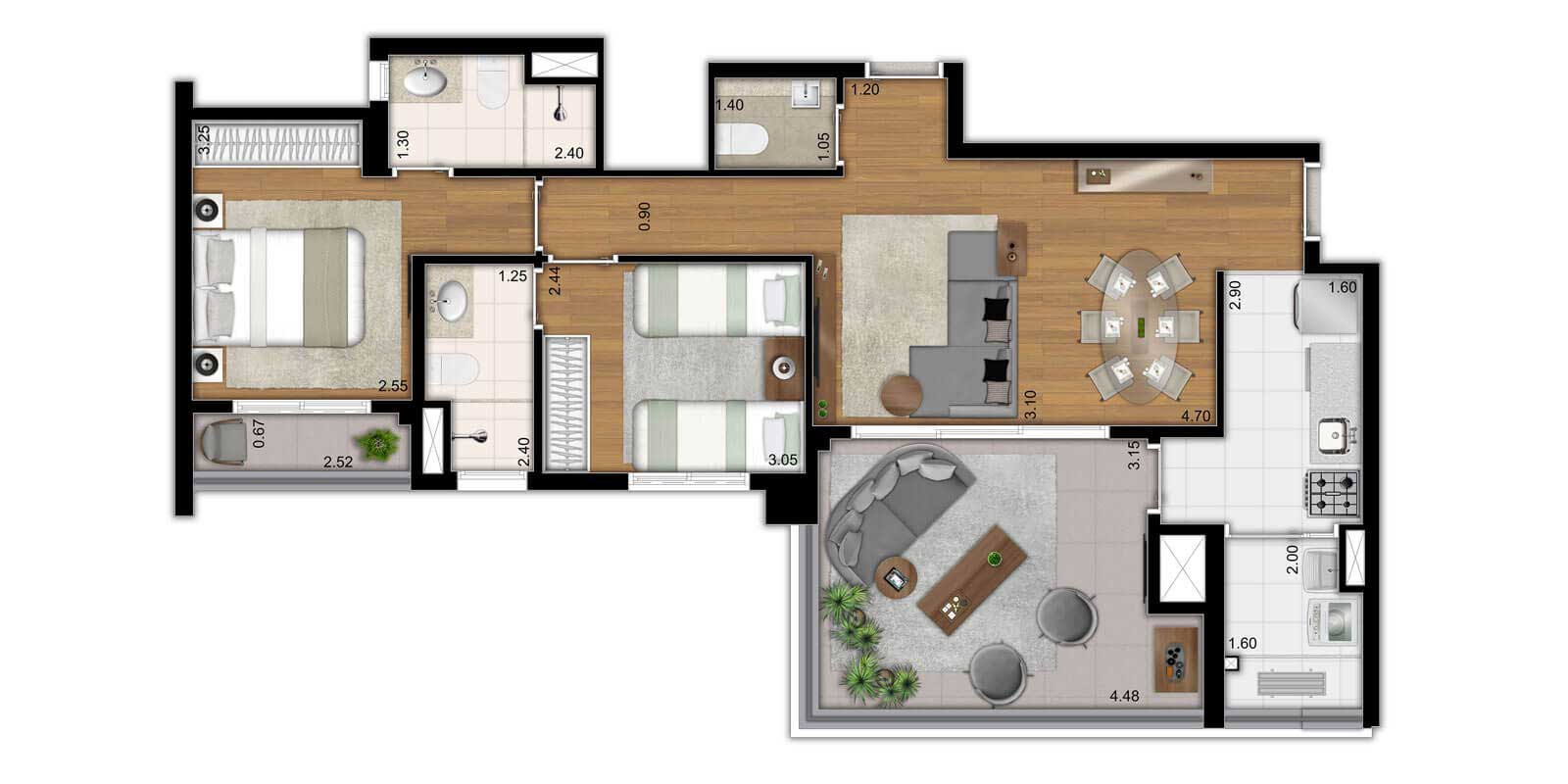 Apartamento à venda com 2 quartos, 101m² - Foto 20