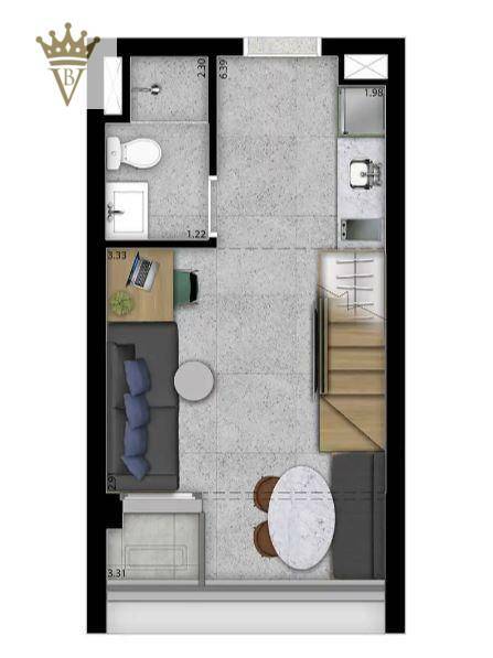 Kitnet e Studio à venda com 1 quarto, 23m² - Foto 1