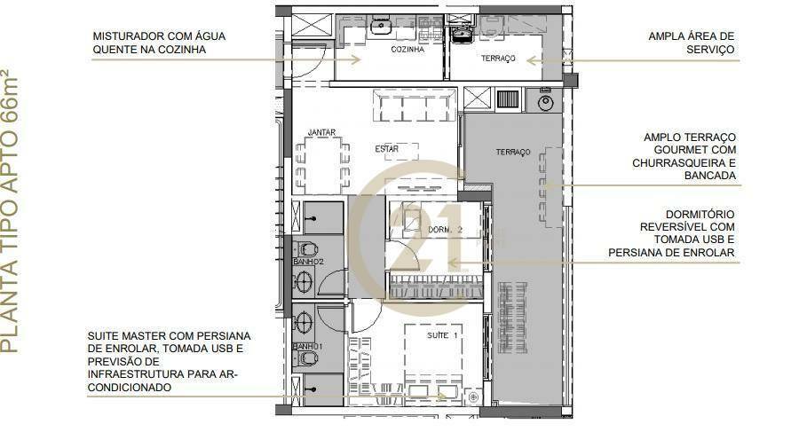 Apartamento à venda com 2 quartos, 67m² - Foto 32