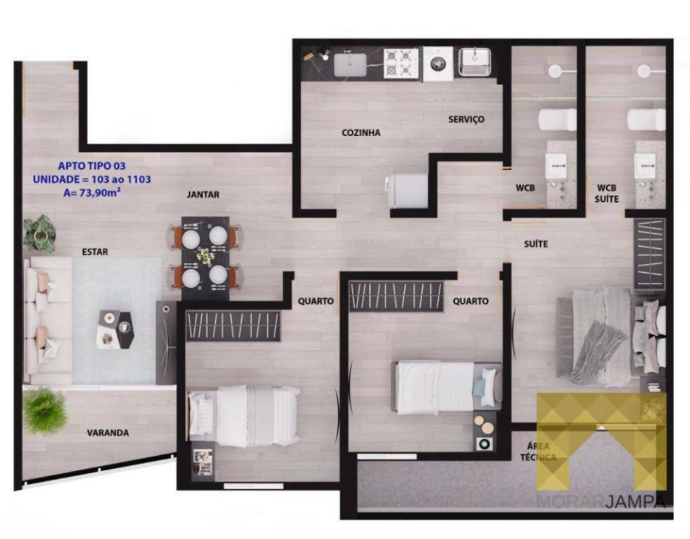 Apartamento à venda com 2 quartos, 57m² - Foto 19