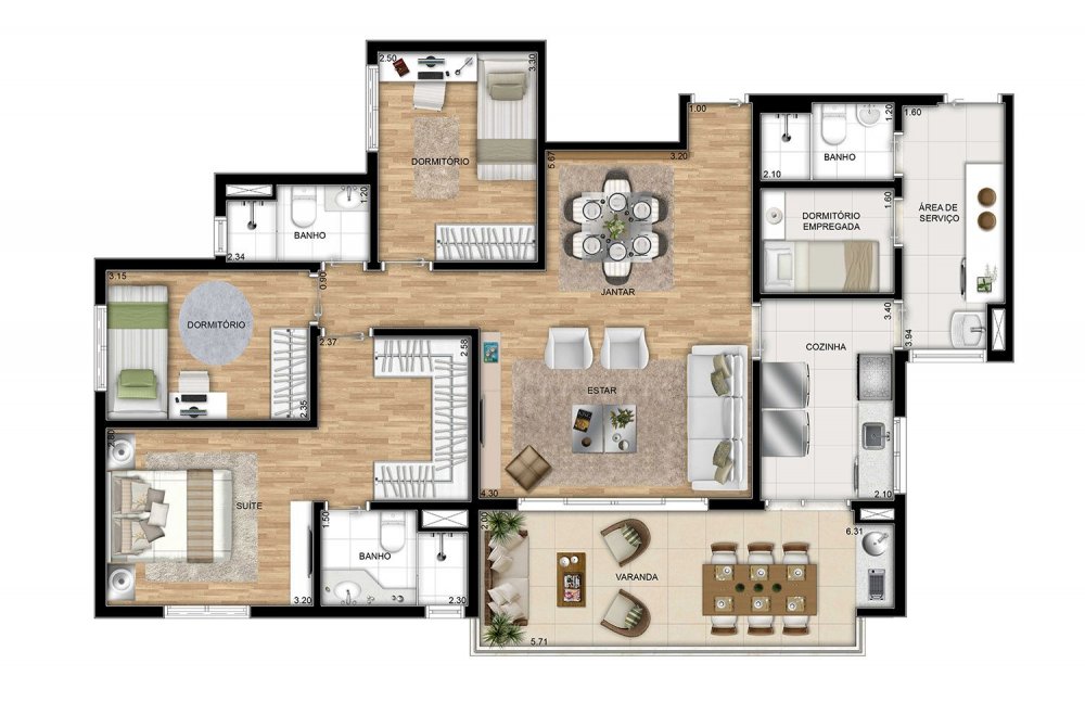 Apartamento à venda com 2 quartos, 111m² - Foto 3