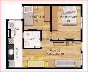 Apartamento à venda com 2 quartos, 42m² - Foto 2