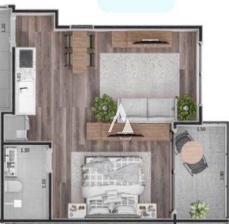 Apartamento à venda com 1 quarto, 41m² - Foto 1