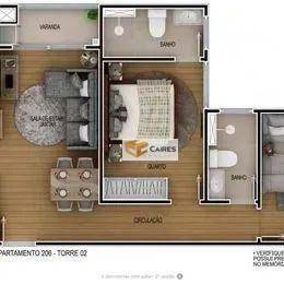 Apartamento à venda com 2 quartos, 59m² - Foto 3