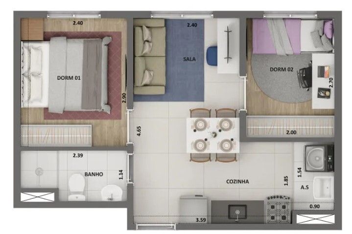 Apartamento à venda com 2 quartos, 37m² - Foto 23