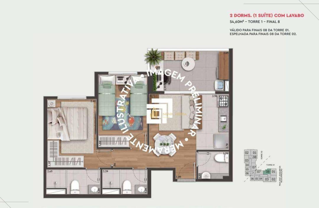 Apartamento à venda com 1 quarto, 28m² - Foto 8