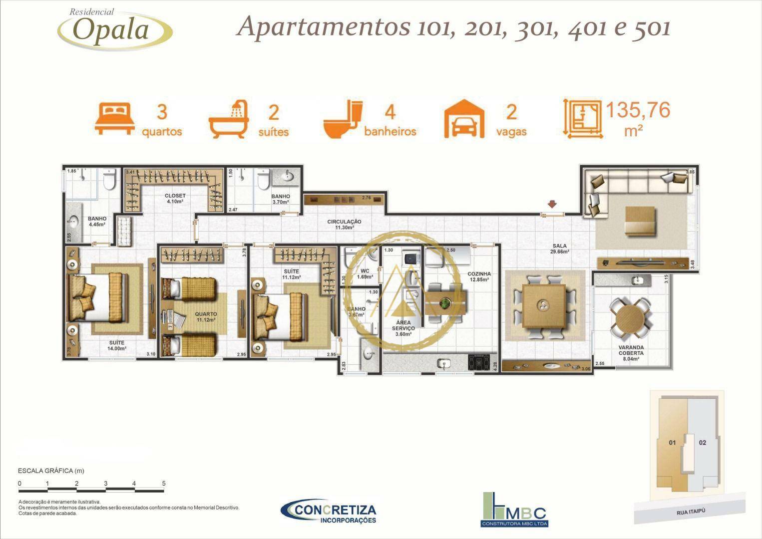 Apartamento à venda com 3 quartos, 135m² - Foto 6