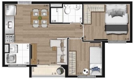 Apartamento à venda com 2 quartos, 42m² - Foto 15